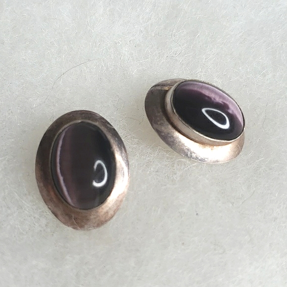 CATS EYE SODALITE STERLING SILVER EARRINGS & Necklace - Picture 3 of 6